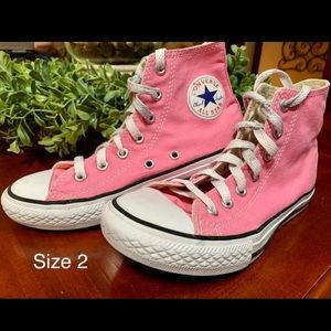 Pink Converse High Tops Girls Size 2